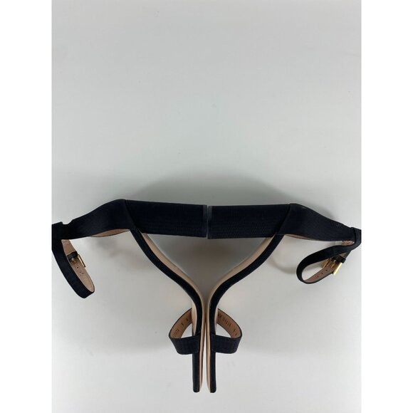 Stuart Weitzman Ankle Strap Block Heel Leather Sandal Black Women's 38eur A406 - Picture 6 of 8